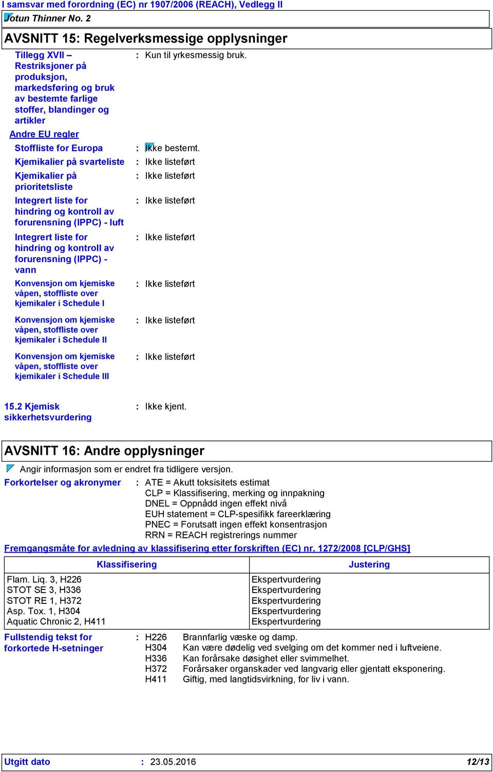 Konvensjon om kjemiske våpen, stoffliste over kjemikaler i Schedule I Konvensjon om kjemiske våpen, stoffliste over kjemikaler i Schedule II Konvensjon om kjemiske våpen, stoffliste over kjemikaler i