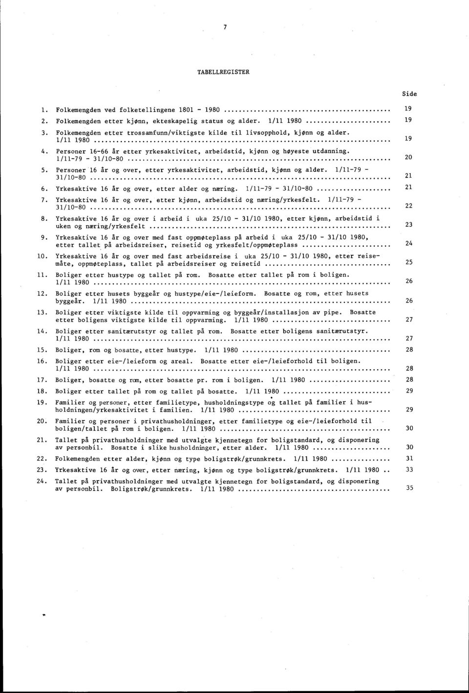 Personer 6 år og over, etter yrkesaktivitet, arbeidstid, kjønn og alder. /-79 3/0-80 6. Yrkesaktive 6 år og over, etter alder og næring. /-79-3/0-80 7.