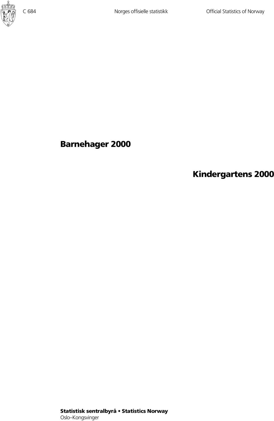 Barnehager 2000 Kindergartens 2000