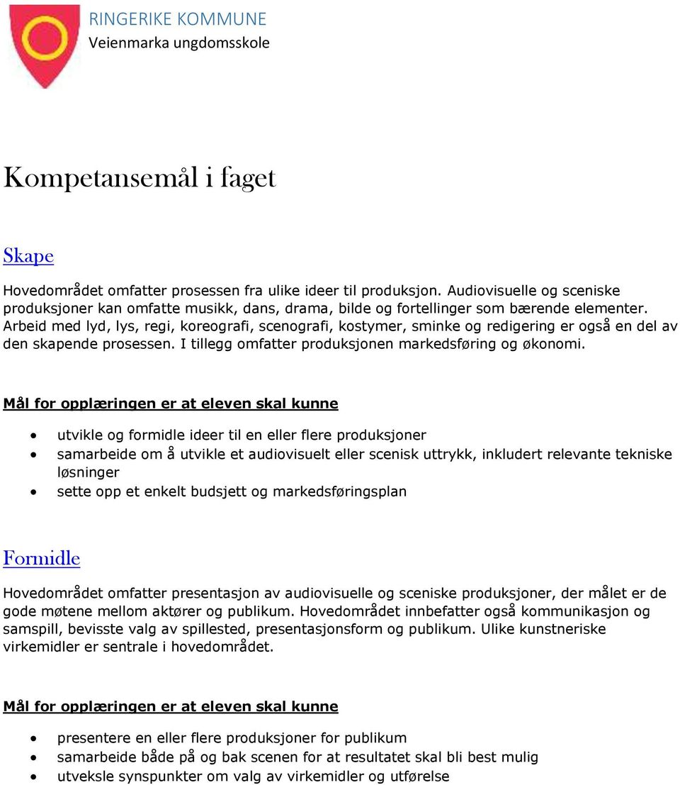 Arbeid med lyd, lys, regi, koreografi, scenografi, kostymer, sminke og redigering er også en del av den skapende prosessen. I tillegg omfatter produksjonen markedsføring og økonomi.