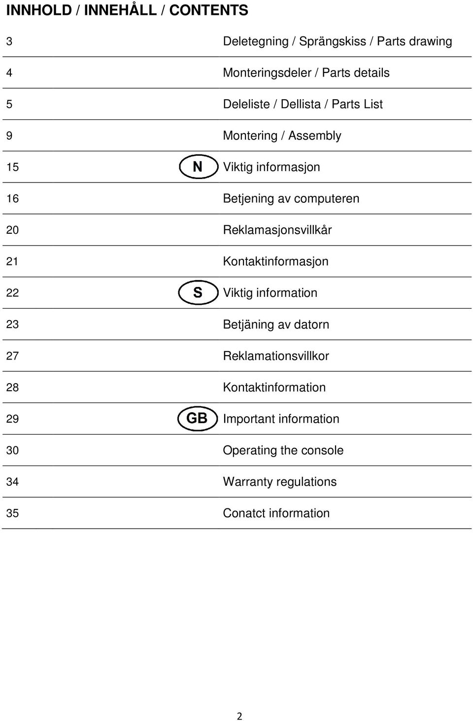 Reklamasjonsvillkår 21 Kontaktinformasjon 22 Viktig information 23 Betjäning av datorn 27 Reklamationsvillkor 28