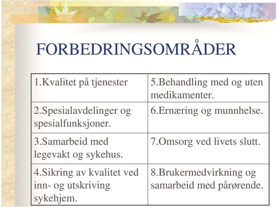 Sikring av kvalitet ved inn- og utskriving sykehjem. 5.