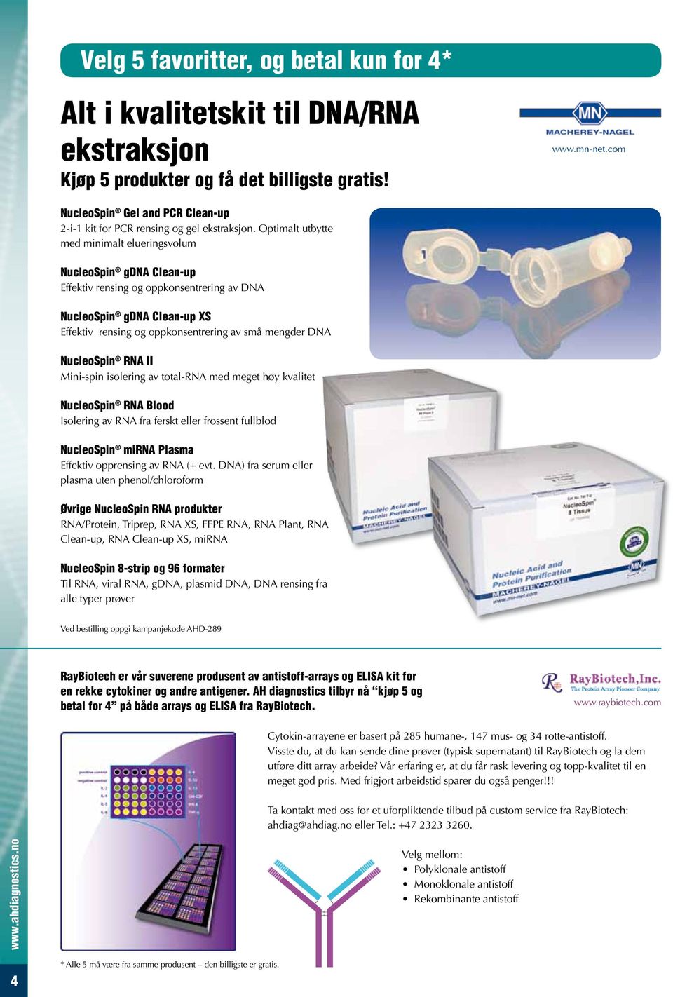 Optimalt utbytte med minimalt elueringsvolum NucleoSpin gdna Clean-up Effektiv rensing og oppkonsentrering av DNA NucleoSpin gdna Clean-up XS Effektiv rensing og oppkonsentrering av små mengder DNA