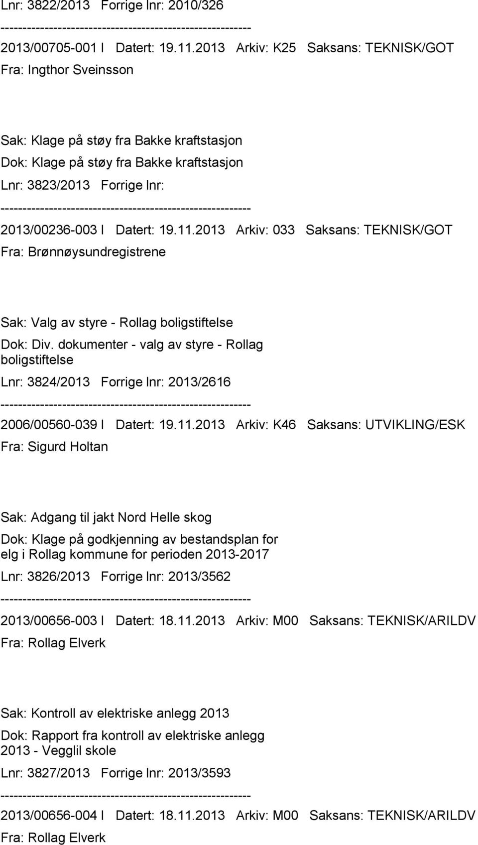 Arkiv: 033 Saksans: TEKNISK/GOT Fra: Brønnøysundregistrene Sak: Valg av styre - Rollag boligstiftelse Dok: Div.