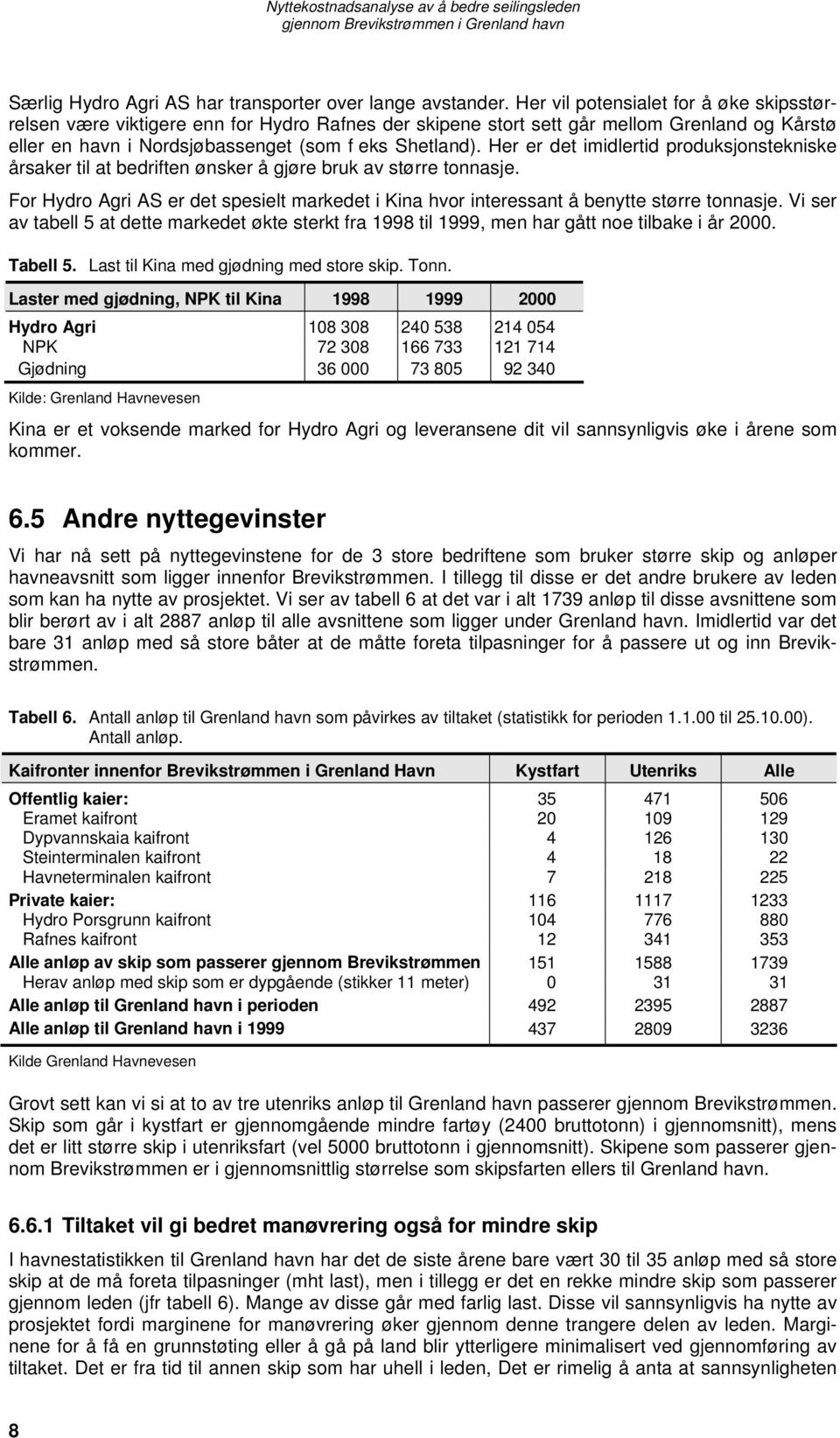 Her er det imidlertid produksjonstekniske årsaker til at bedriften ønsker å gjøre bruk av større tonnasje. For Hydro Agri AS er det spesielt markedet i Kina hvor interessant å benytte større tonnasje.