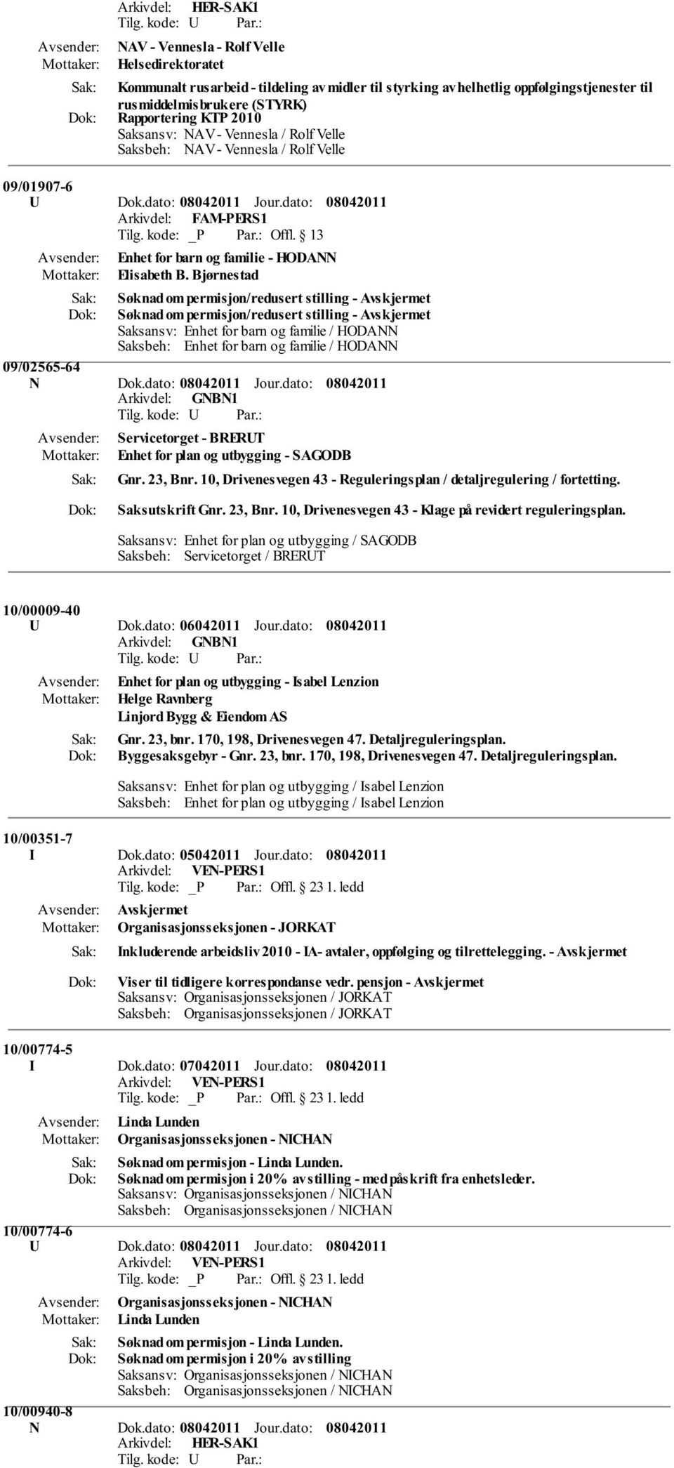 Bjørnestad Søknad om permisjon/redusert stilling - Avskjermet Søknad om permisjon/redusert stilling - Avskjermet Saksansv: Enhet for barn og familie / HODANN Saksbeh: Enhet for barn og familie /