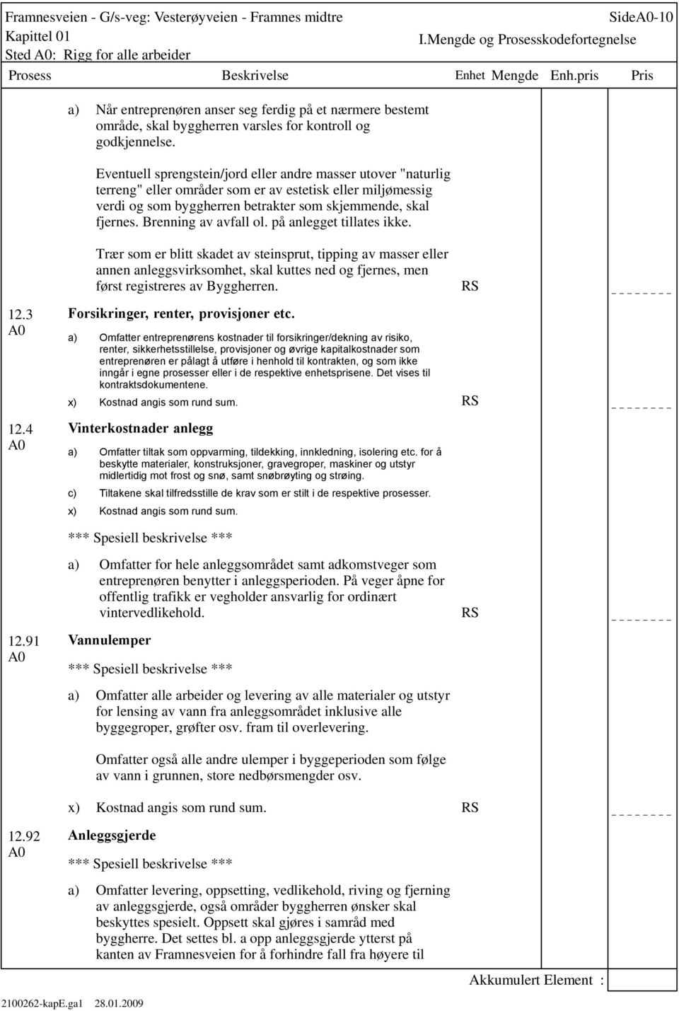 Brenning av avfall ol. på anlegget tillates ikke. 12.3 A0 12.