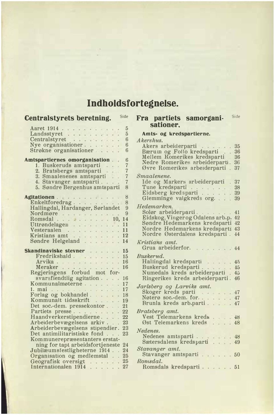 ........ Hallingdal, Hardanger, Sørlandet Nord møre Romsdal Uttrøndelagen Vesteraalen Kristians amt Søndre Helgeland 8 8 9 9 10, 14 11 11 12 14 Skandinaviske stevner 15 Fredrikshald. 15 Arvika.