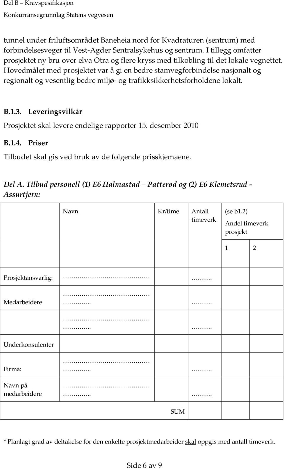 Hovedmålet med prosjektet var å gi en bedre stamvegforbindelse nasjonalt og regionalt og vesentlig bedre miljø og trafikksikkerhetsforholdene lokalt. B.1.3.