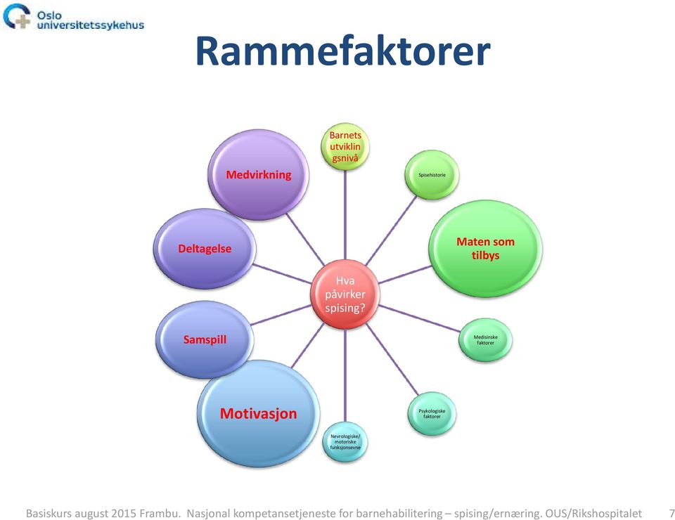 Samspill Medisinske faktorer Motivasjon Psykologiske faktorer Nevrologiske/