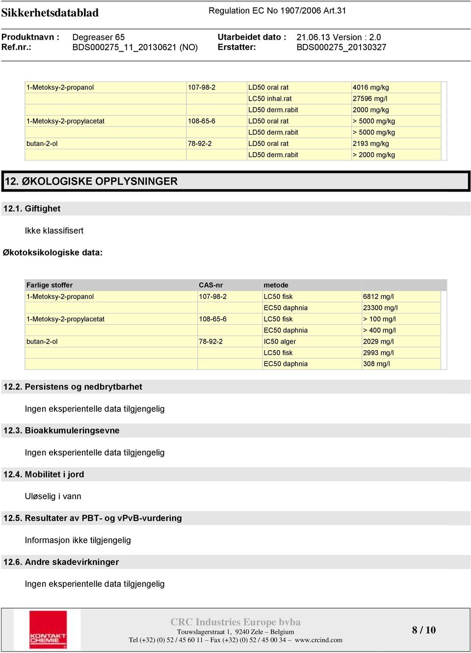 3 mg/kg LD50 derm.rabit > 2000 mg/kg 12