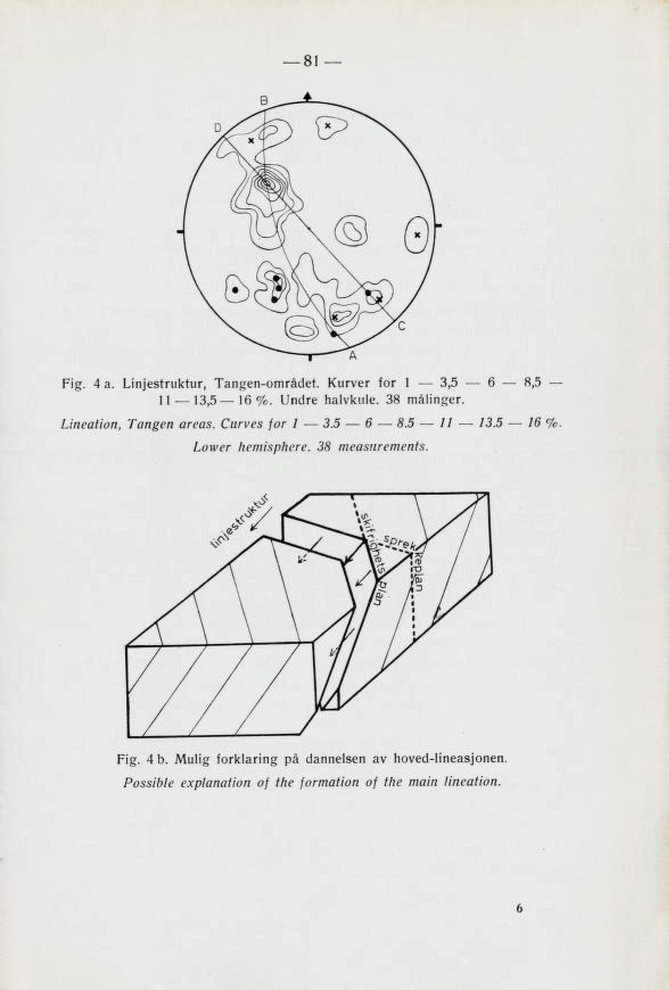 5 16 % Lower hemisphere. 38 measurements. Fig. 4 b.