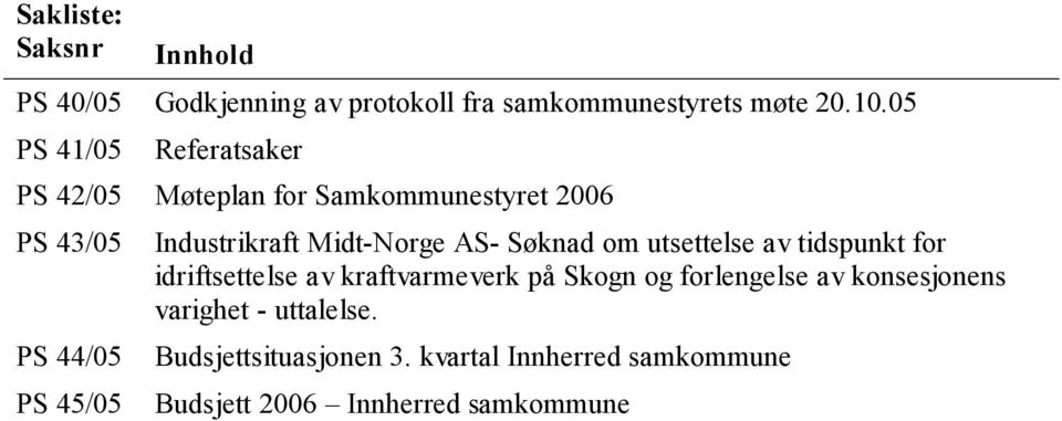 Søknad om utsettelse av tidspunkt for idriftsettelse av kraftvarmeverk på Skogn og forlengelse av