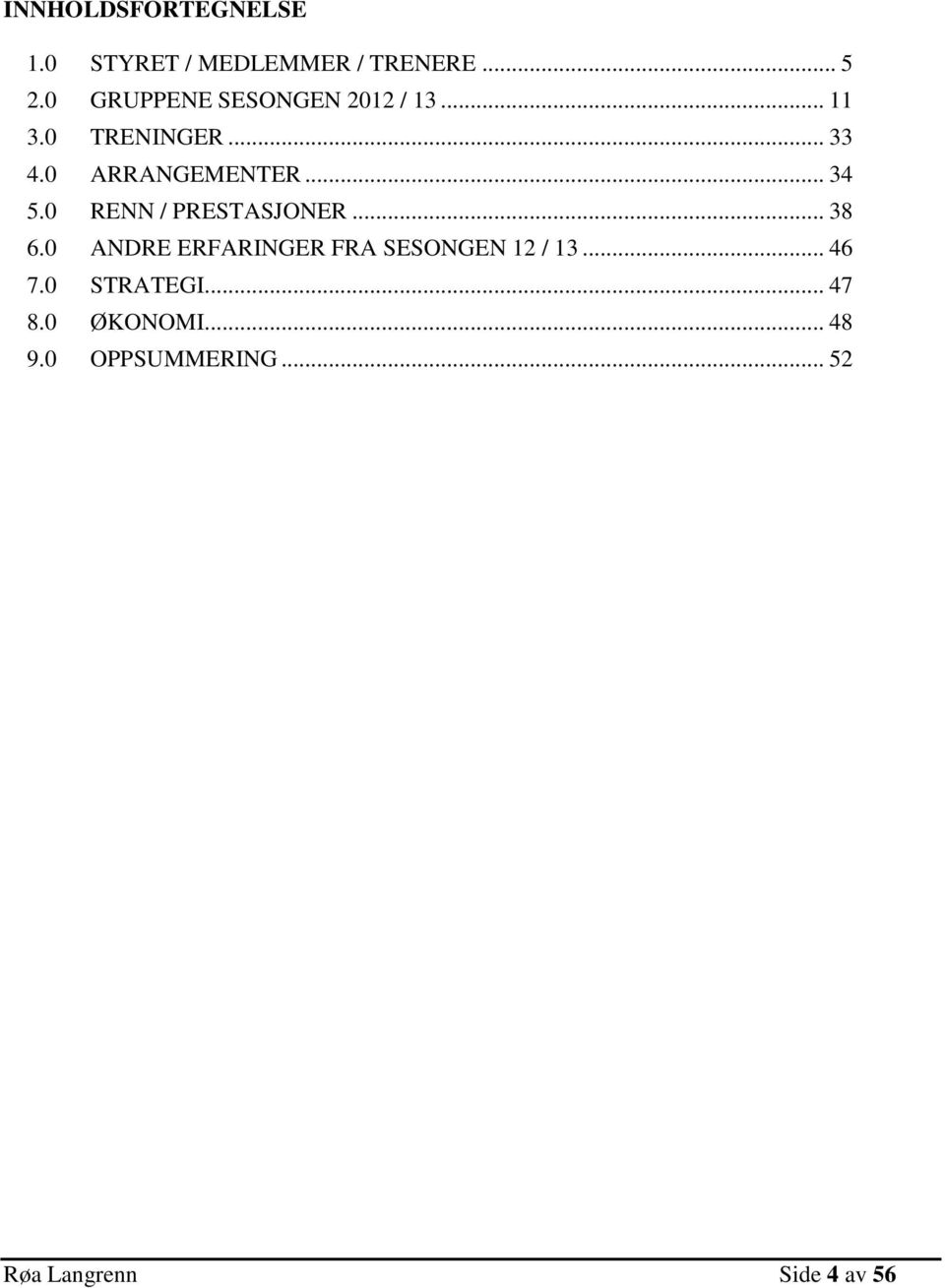 .. 34 5.0 RENN / PRESTASJONER... 38 6.