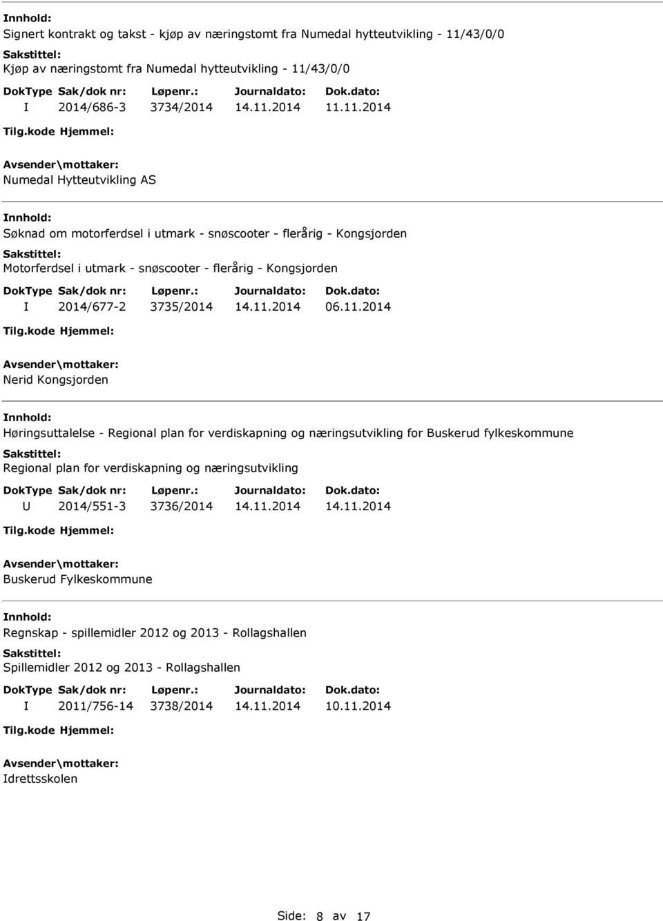 2014 Nerid Kongsjorden Høringsuttalelse - Regional plan for verdiskapning og næringsutvikling for Buskerud fylkeskommune Regional plan for verdiskapning og næringsutvikling