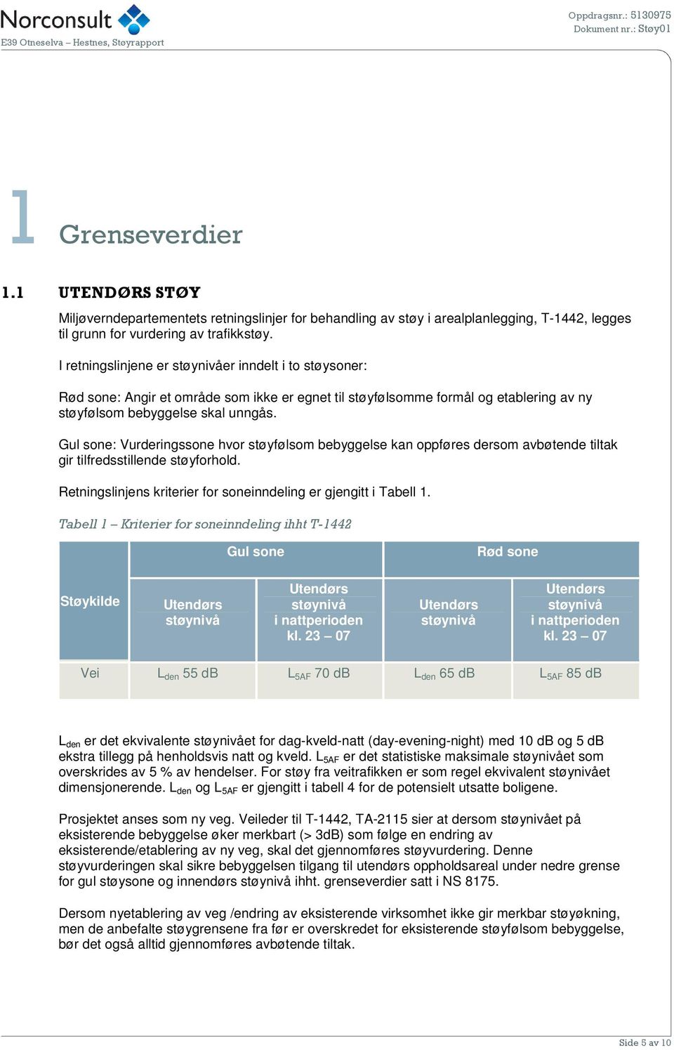 Gul sone: Vurderingssone hvor støyfølsom bebyggelse kan oppføres dersom avbøtende tiltak gir tilfredsstillende støyforhold. Retningslinjens kriterier for soneinndeling er gjengitt i Tabell 1.