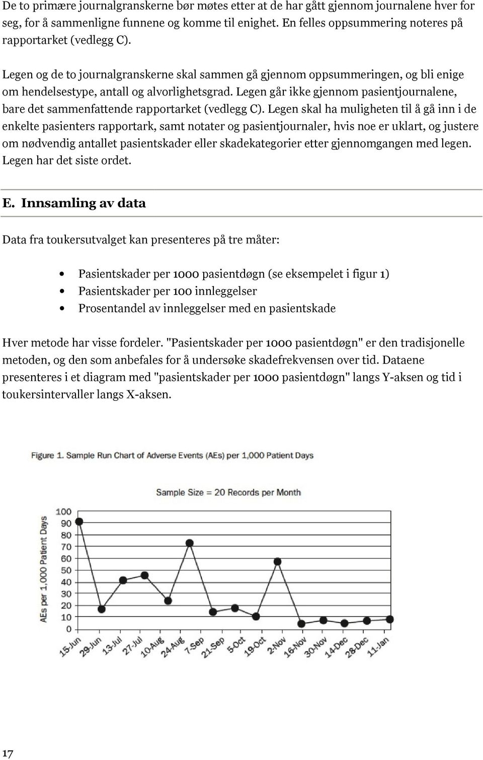 Legen går ikke gjennom pasientjournalene, bare det sammenfattende rapportarket (vedlegg C).