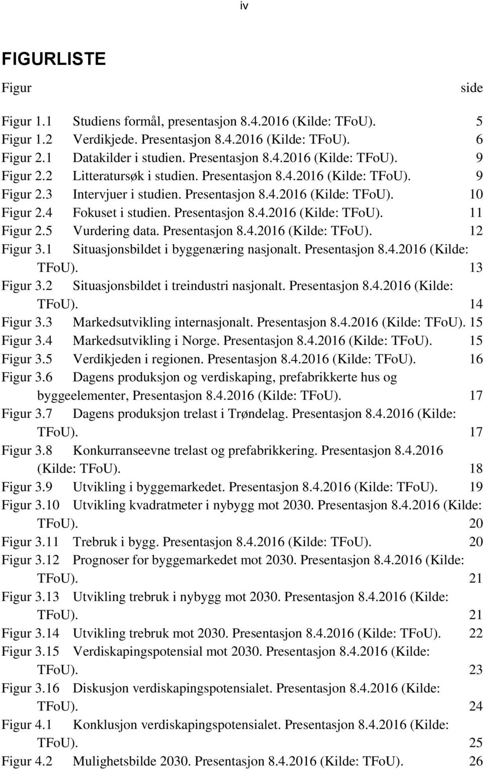 5 Vurdering data. Presentasjon 8.4.2016 (Kilde: TFoU). 12 Figur 3.1 Situasjonsbildet i byggenæring nasjonalt. Presentasjon 8.4.2016 (Kilde: TFoU). 13 Figur 3.