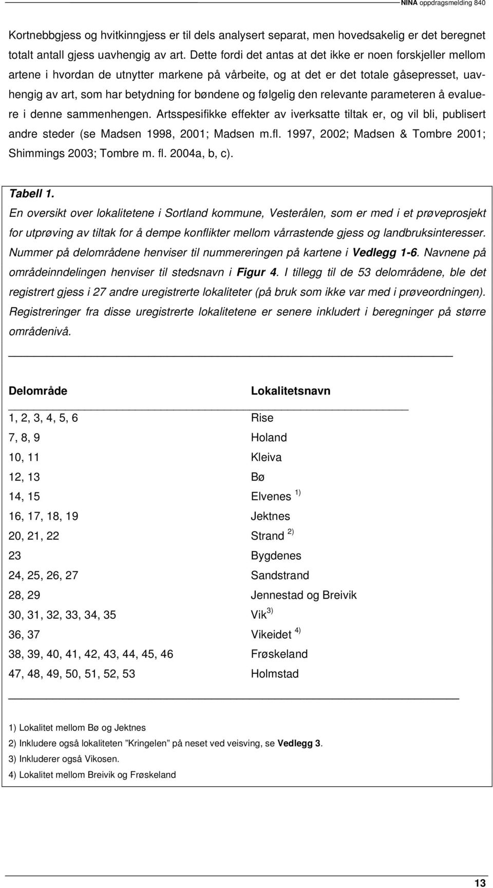 følgelig den relevante parameteren å evaluere i denne sammenhengen. Artsspesifikke effekter av iverksatte tiltak er, og vil bli, publisert andre steder (se Madsen 1998, 2001; Madsen m.fl.