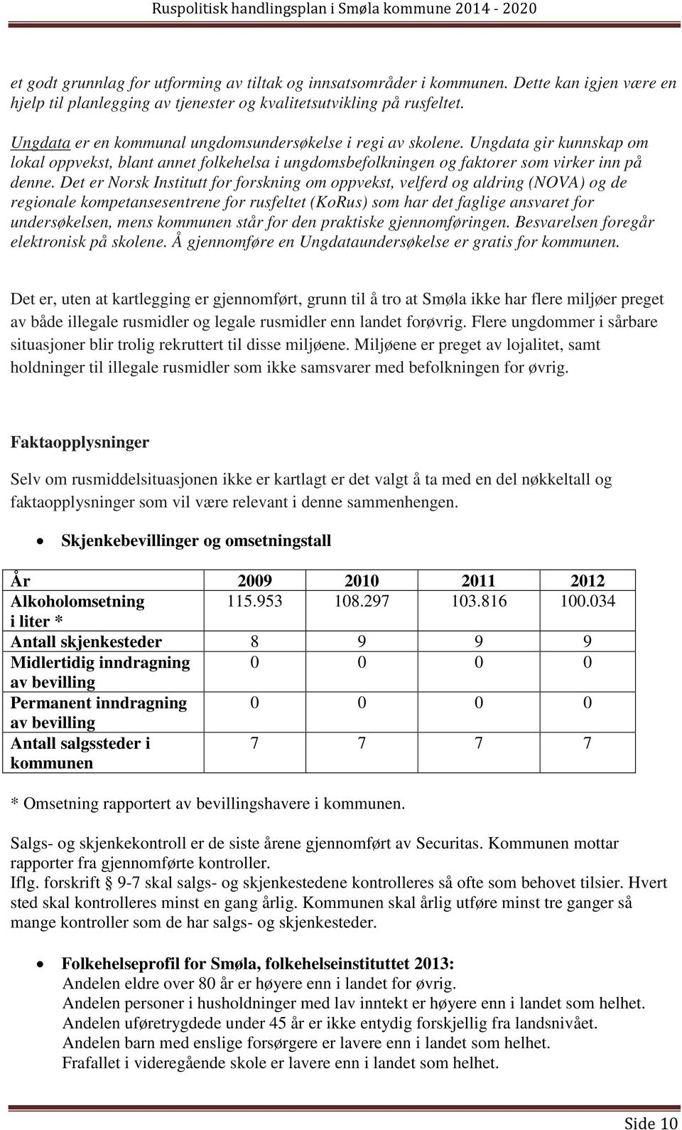 Det er Norsk Institutt for forskning om oppvekst, velferd og aldring (NOVA) og de regionale kompetansesentrene for rusfeltet (KoRus) som har det faglige ansvaret for undersøkelsen, mens kommunen står