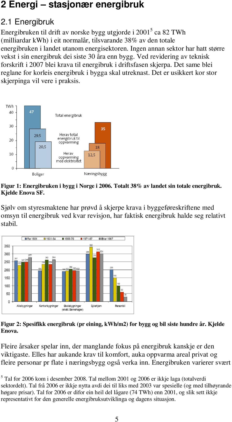 Ingen annan sektor har hatt større vekst i sin energibruk dei siste 30 åra enn bygg. Ved revidering av teknisk forskrift i 2007 blei krava til energibruk i driftsfasen skjerpa.