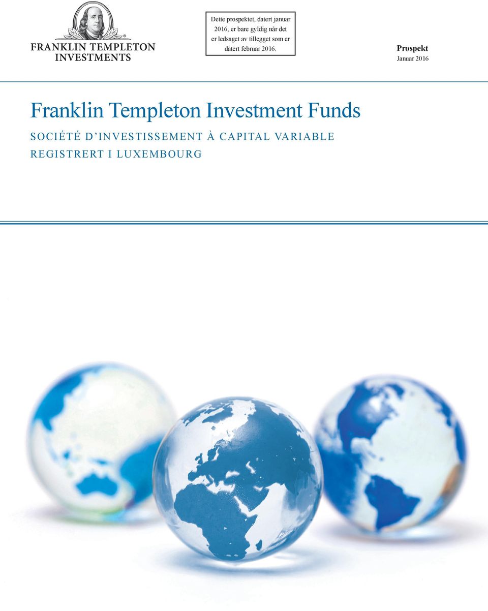 Prospekt Januar 2016 Franklin Templeton Investment Funds