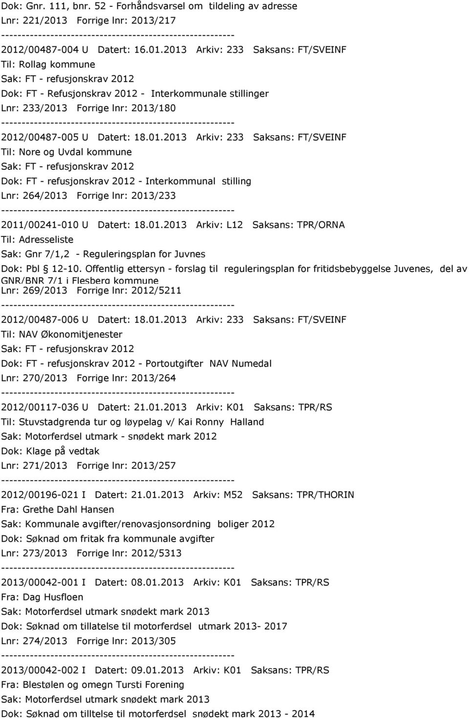 /217 2012/00487-004 U Datert: 16.01.2013 Arkiv: 233 Saksans: FT/SVEINF Til: Rollag kommune Sak: FT - refusjonskrav 2012 Dok: FT - Refusjonskrav 2012 - Interkommunale stillinger Lnr: 233/2013 /180 2012/00487-005 U Datert: 18.