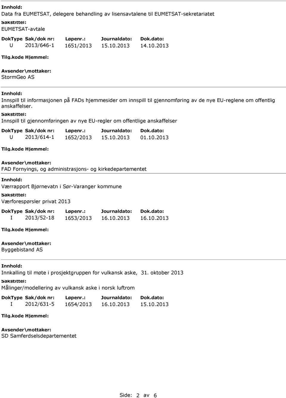 2013 FAD Fornyings, og administrasjons- og kirkedepartementet Værrapport Bjørnevatn i Sør-Varanger kommune Værforespørsler privat 2013 2013/52-18 1653/2013 Byggebistand AS