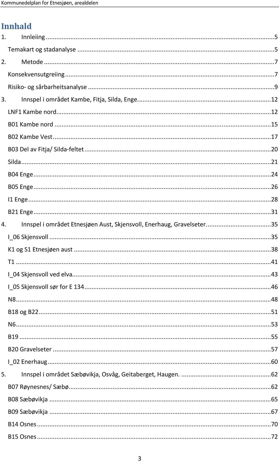 Innspel i området Etnesjøen Aust, Skjensvoll, Enerhaug, Gravelseter.... 35 I_06 Skjensvoll... 35 K1 og S1 Etnesjøen aust... 38 T1... 41 I_04 Skjensvoll ved elva... 43 I_05 Skjensvoll sør for E 134.