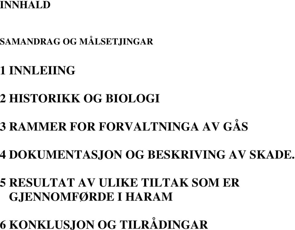 DOKUMENTASJON OG BESKRIVING AV SKADE.