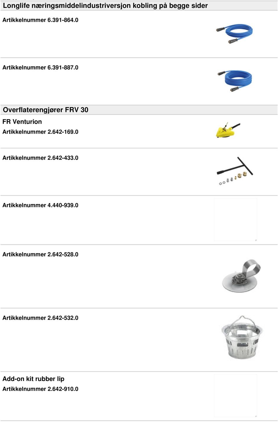 0 Overflaterengjører FRV 30 FR Venturion Artikkelnummer 2.642-169.0 Artikkelnummer 2.