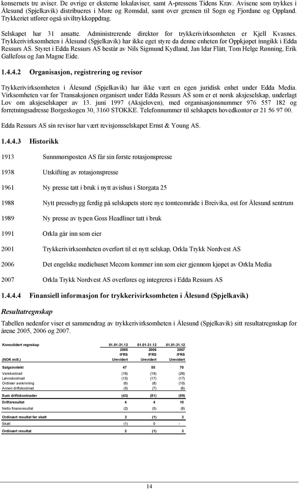 Administrerende direktør for trykkerivirksomheten er Kjell Kvasnes. Trykkerivirksomheten i Ålesund (Spjelkavik) har ikke eget styre da denne enheten før Oppkjøpet inngikk i Edda Ressurs AS.