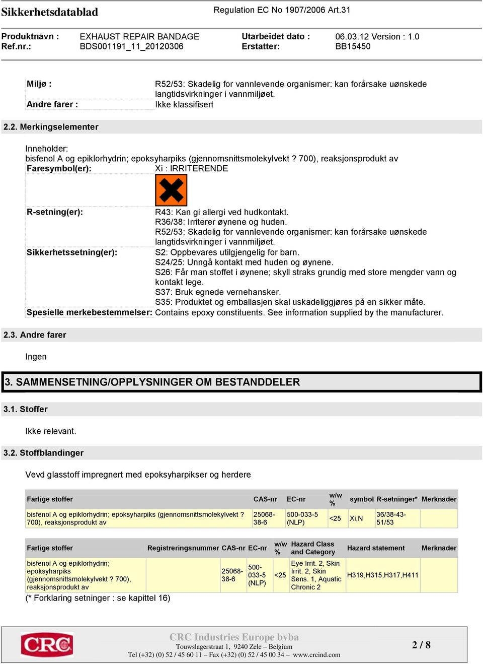 R52/53: Skadelig for vannlevende organismer: kan forårsake uønskede langtidsvirkninger i vannmiljøet. Sikkerhetssetning(er): S2: Oppbevares utilgjengelig for barn.