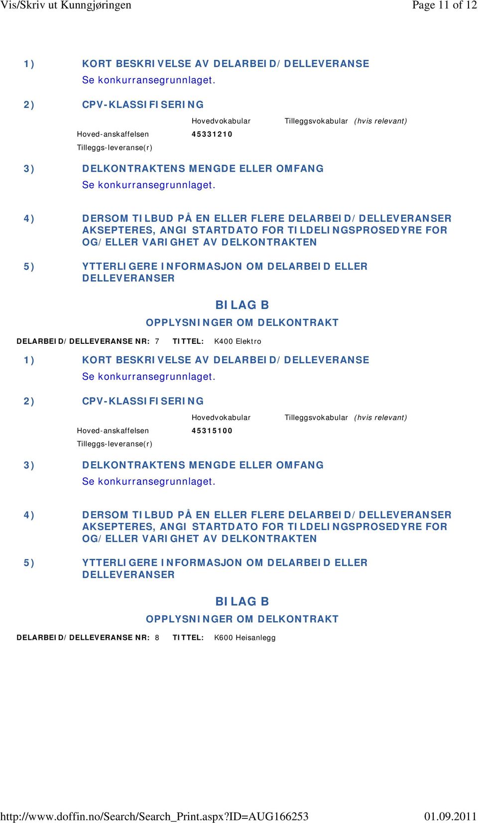 Elektro Hoved-anskaffelsen 45315100