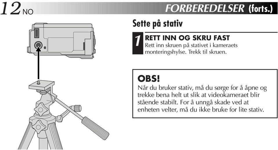 Trekk til skruen. OBS!