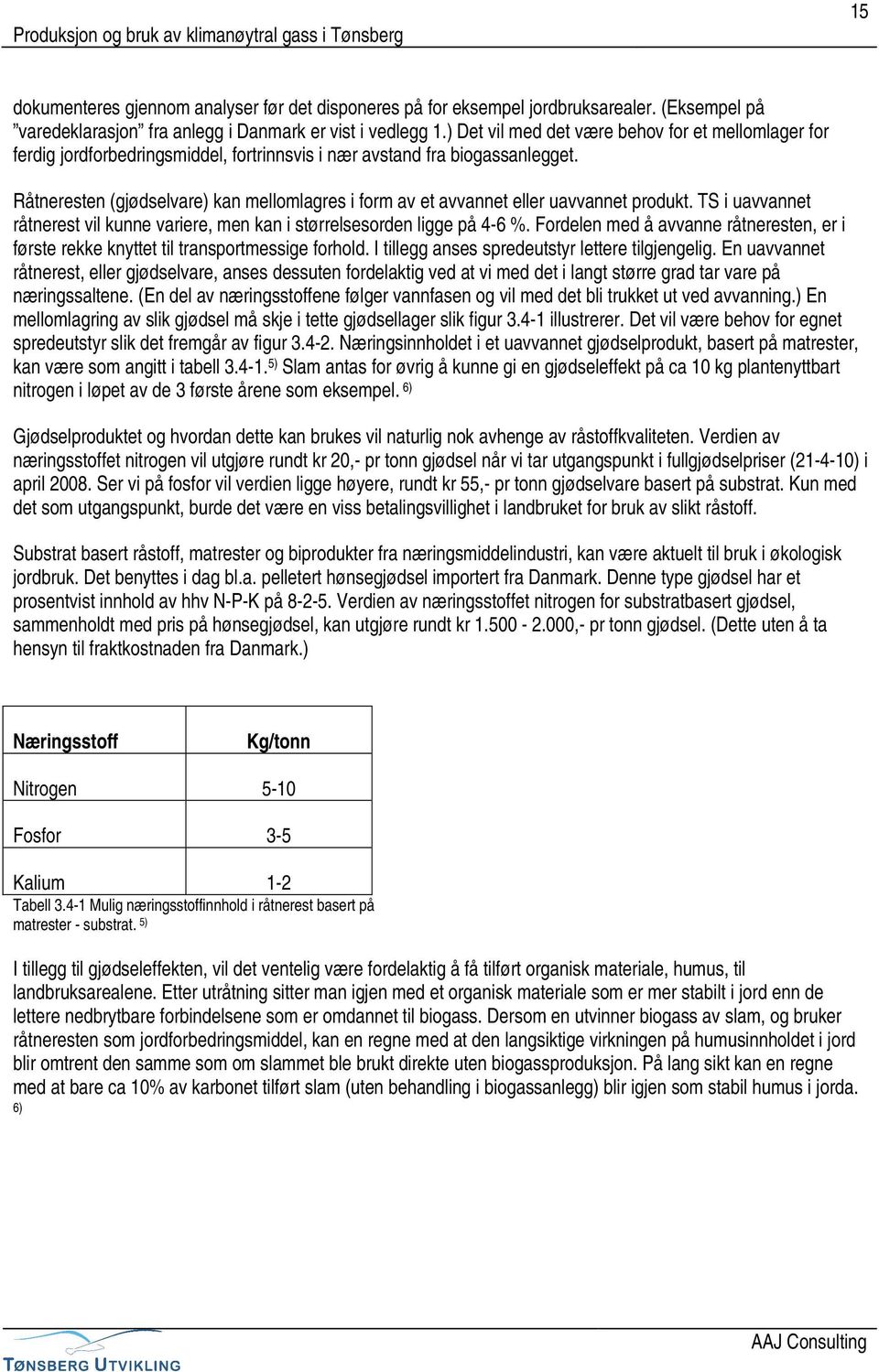 Råtneresten (gjødselvare) kan mellomlagres i form av et avvannet eller uavvannet produkt. TS i uavvannet råtnerest vil kunne variere, men kan i størrelsesorden ligge på 4-6 %.