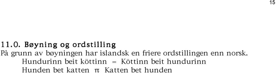 har islandsk en friere ordstillingen enn norsk.