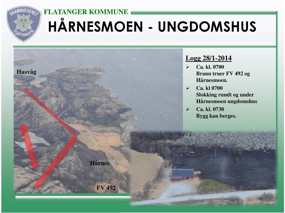 kl 0700 Slokking rundt og under Hårnesmoen