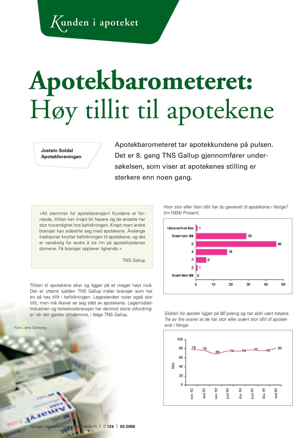 Kundene er fornøyde, tilliten kan knapt bli høyere og de ansatte har stor troverdighet hos befolkningen. Knapt noen andre bransjer kan sidestille seg med apotekene.