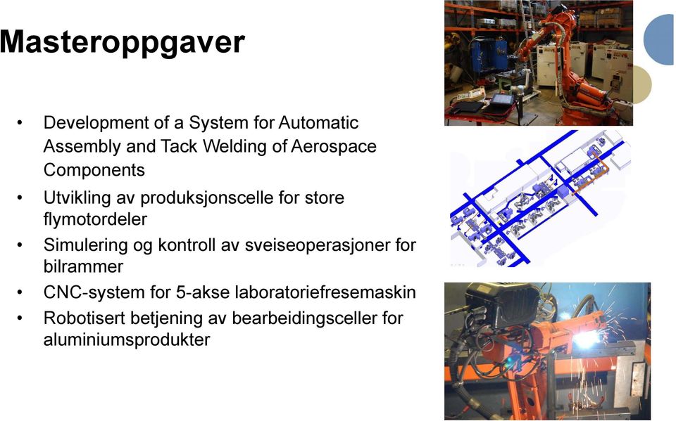 Simulering og kontroll av sveiseoperasjoner for bilrammer CNC-system for 5-akse