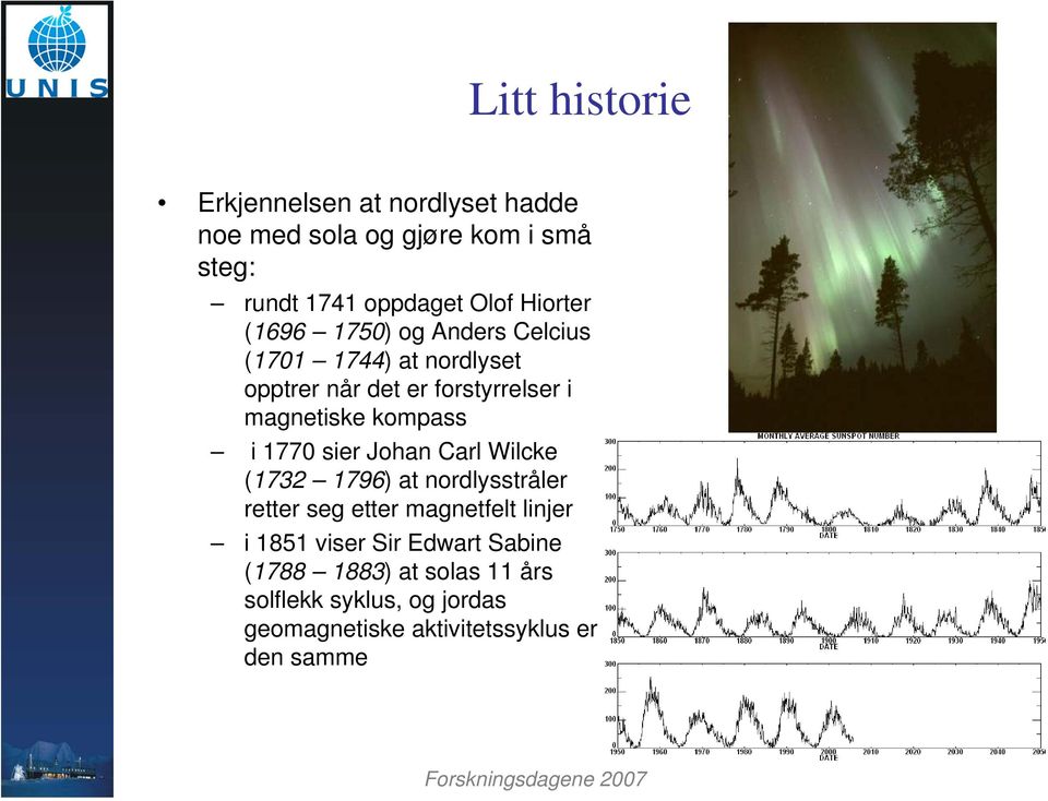 kompass i 1770 sier Johan Carl Wilcke (1732 1796) at nordlysstråler retter seg etter magnetfelt linjer i 1851