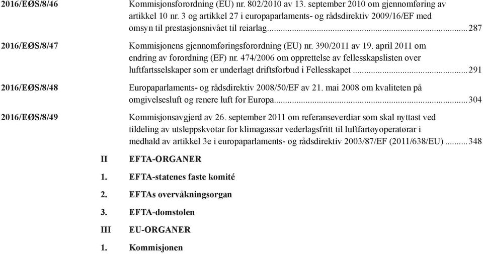 april 2011 om endring av forordning (EF) nr. 474/2006 om opprettelse av fellesskapslisten over luftfartsselskaper som er underlagt driftsforbud i Fellesskapet.