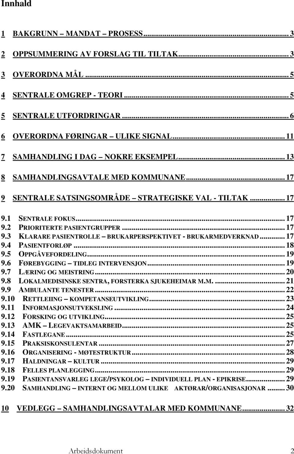 .. 17 9.3 KLARARE PASIENTROLLE BRUKARPERSPEKTIVET - BRUKARMEDVERKNAD... 17 9.4 PASIENTFORLØP... 18 9.5 OPPGÅVEFORDELING... 19 9.6 FØREBYGGING TIDLEG INTERVENSJON... 19 9.7 LÆRING OG MEISTRING... 20 9.