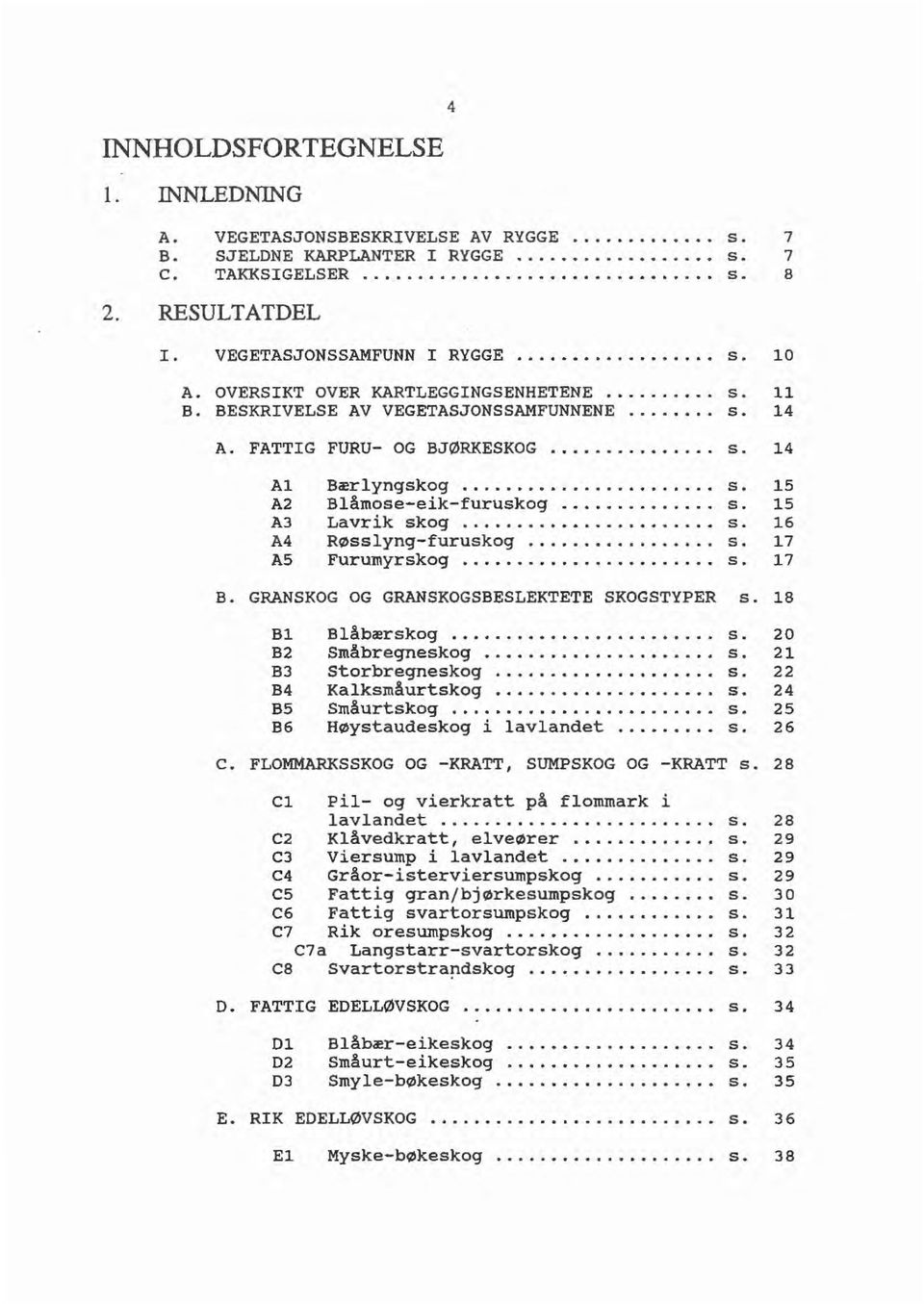 ......... s. 15 AJ Lavri sog....................... s. 16 A4 Røsslyng-furusog... s. 17 AS Furumyrsog....................... s. 17 B. GRANSKOG OG GRANSKOGSBESLEKTETE SKOGSTYPER s. 18 Bl Blå bær sog..................... s. 2 o B2 Småbregnesog.