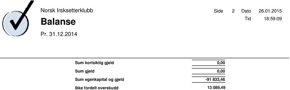 2014 Tid 18:59:09 Sum kortsiktig gjeld Sum