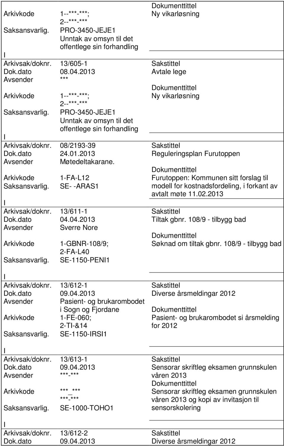 108/9 - tilbygg bad Avsender Sverre Nore 1-GBNR-108/9; Søknad om tiltak gbnr. 108/9 - tilbygg bad 2-FA-L40 SE-1150-PEN1 Arkivsak/doknr. 13/612-1 Sakstittel Dok.dato 09.04.