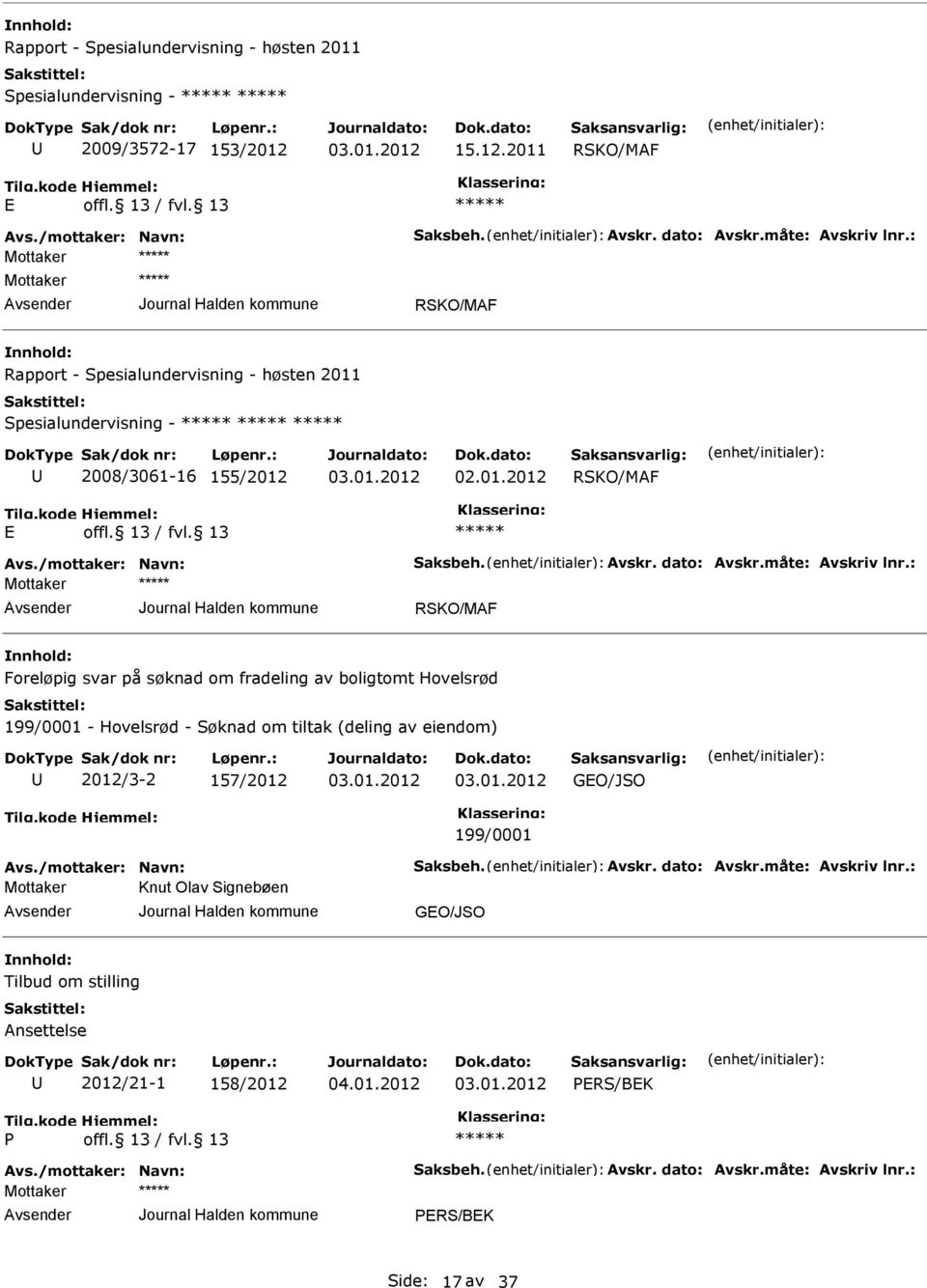 2011 RSKO/MAF E RSKO/MAF Rapport - Spesialundervisning - høsten 2011 Spesialundervisning - 2008/3061-16 155/2012