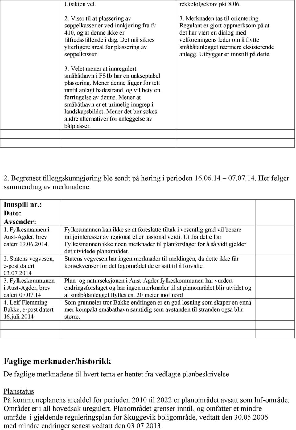 Utbygger er innstilt på dette. 3. Velet mener at innregulert småbåthavn i FS1b har en uakseptabel plassering. Mener denne ligger for tett inntil anlagt badestrand, og vil bety en forringelse av denne.