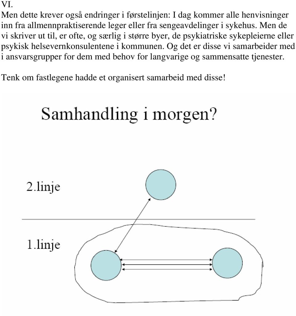 Men de vi skriver ut til, er ofte, og særlig i større byer, de psykiatriske sykepleierne eller psykisk