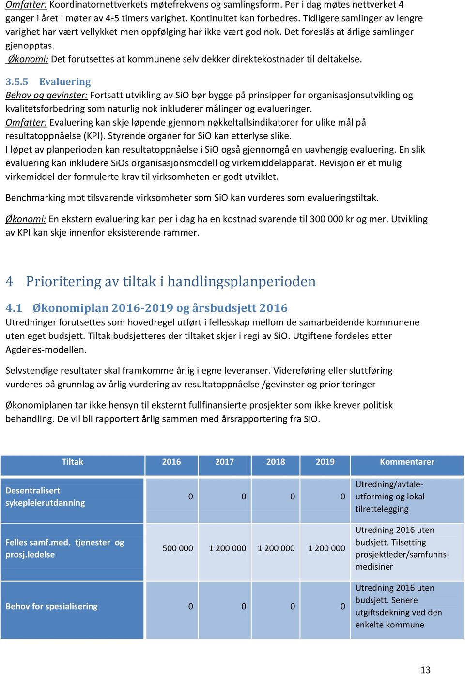 Økonomi: Det forutsettes at kommunene selv dekker direktekostnader til deltakelse. 3.5.